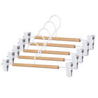20 Pack High-Grade Wooden Pants Hangers with Clips Natural Wood, Adjustable Wide