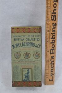 antique tobacco tin Melchrine Egyptian cigarettes empty store display original