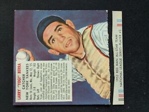 1952 Red Man All-Star Baseball Card # 3A Yogi Berra HOF - New York Yankees VGEX