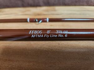 Fenwick Fly Rod FF806 8' 3 1/8oz AFTMA Fly Line No 6 1978-1979 Serial S442072