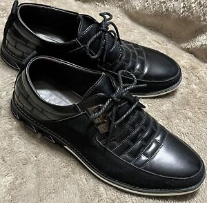 Gatsby Oxford Derby Black Leather Orthopedic Lace Up Shoes Mens Size 13 US 47 EU