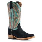 Ariat® Men's Futurity Showman Black Roughout & Roaring Turquoise Western Boots