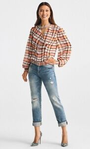 NEW $119 Cabi Whist Plaid Blouse Top Size Medium Spring 2023 Style #6295 POPULAR