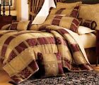 7 Piece Burgundy Jacquard Jewel Patchwork Floral Comforter/Bedding+Sham Set