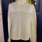 Lacy Anthropologie Open-Front Cardigan XL Creme