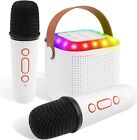 Mini Karaoke Machine Bluetooth Karaoke Speaker with 2 Wireless Mic For Kids
