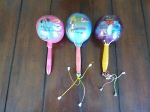 Lot Of 3 Different Maracas Shaker Music Mexico Hand Paint St Thomas Decorations