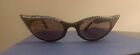 Rare Vintage Cat Eye Sunglasses, 1950s, Rhinestones Size 5 1/2