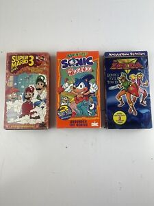 Super Mario Bros. 3 Sonic Zelda VHS Lot of 3 Excellent Condition