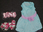 🐕 9 pc lot Small dog lot- dress with tutu sneakers and sandals Size Small