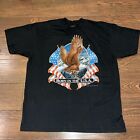 3D Emblem Born/Made In The USA T-Shirt Mens XL Bald Eagle American Flag Biker