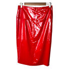 Ms.Bling Red Hi Waisted Knee Length Polyester Pencil Skirt Size Large