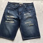 Jeanius By Akademiks Vintage Distressed Bermuda Jeans Denim Pants Men’s Size 36