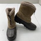 Towne by London Fog Aspen Brown Leather Faux Fur Snow Boots Women’s Size 8*