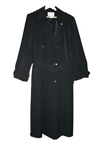 VINTAGE JACQUELINE FERRAR BLACK DRESS TRENCH COAT WOMENS SIZE 14