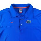 Nike Team Dri Fit Florida Gators Polo Shirt Mens L Large Polyester Blue Orange