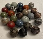 New Listing25 Pieces Of 24mm Round Ceramic And Wire Metal Beads Artisan Jewelry Making Lot