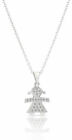 925 Solid Sterling Silver Cubic Zirconia Little Girl Pendant Necklace 16