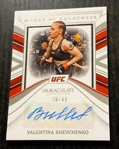 🥊BULLET VALENTINA SHEVCHENKO 2023 PANINI IMMACULATE COLLECTION UFC AUTO #/49!🥊