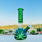 9'' Hookah Glass Water Tobacco Pipe Bong Thick Bubbler W Percolator Beaker Green