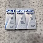 Lot of 3 Oral-B Super Floss Pre-Cut Strands Dental Floss, Mint, 50 Count