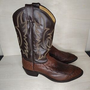 Tony Lama Ostrich Boots Men's Size 12 B Brown Great Condition