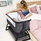 Baby Bedside Sleeper Crib Bassinets Attach to Bed with Adjustable Height 3 in 1~