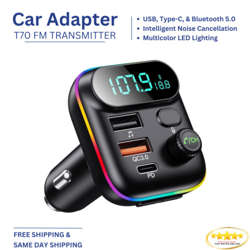 Bluetooth Car Adapter FM Transmitter USB AUX Radio Handsfree MP3 Music Player