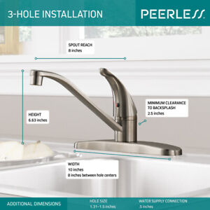 Peerless Single-Handle Kitchen Sink Faucet Stainless P110LF-SS