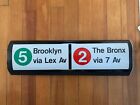 NYC VINTAGE SUBWAY ROLL SIGN NYCTA 5 2 TRAIN BROOKLYN LEXINGTON 7TH AVENUE BRONX
