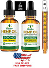 2PCS Premium Hemp Seed Oil Drops 5000mg for Pain Relief, Stress, Anxiety, Sleep 