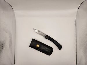 Buck Knives 110 3.7 inch Folding Hunter Knife With Leather Sheath