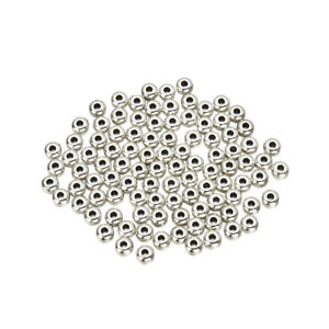100PCS Stainless Steel Silver Round Spacer Beads Jewelry Finding Loose Beads