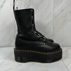 Dr Doc Martens Sinclair Hi Max Womens Size 6 Black Leather Platform Zip Boots