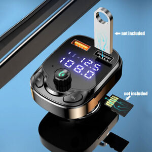1x Bluetooth 5.0 FM Transmitter 2 USB Fast Charger QC 3.0 Car Charger Parts  (For: 2009 Mazda 6)