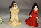 Franklin Mint Gone With The Wind- Scarlett Wedding & Red robe Figurines