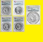 2021 Morgan  Silver Dollar 5 COINS RARE SET PCGS MS 70 FIRST DAY ISSUE rare flag