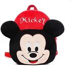 Mickey Style Soft Velvet School Bag for 2 to 6 Years Boys and Girls (Red)