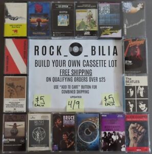 ALL $5 CLASSIC ROCK METAL BUY 5 & GET FREE SHIPPING BUILD YOUR CASSETTE TAPE LOT