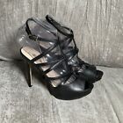 Guess Black Platform Stiletto Open Toe Strappy Heels Dancer Party 6 Going Out