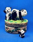 Panda Bear Hinged Ceramic Trinket Box w/Surprise Inside Hand-Painted