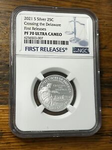 NGC 2021-S PF70UCAM Delaware Crossing Silver Proof Quarter (First Release) 🇺🇸