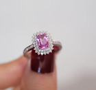 2 Ct Natural Pink Tourmaline And Real Diamond Women's Ring In 14K White Gold