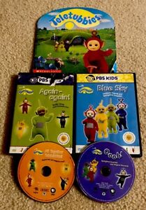 5 TELETUBBIES DVDs, Book Again-Again! Blue Sky, Oooh! All Together! Go Po Go!
