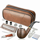 New ListingTobacco Smoking Pipe,Leather Tobacco Pipe Pouch Pear Wood Pipe Accessorie