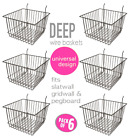 Only Hangers Deep Wire Baskets For Gridwall, Slatwall and Pegboard- Black 6pk