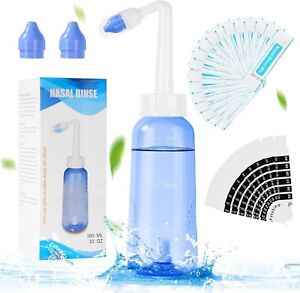 Neti Pot Nasal Irrigation Wash Bottle Sinus 20 Rinse Salt Packets Nettie Pot NEW