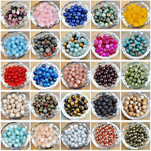 Natural Gemstone Round Spacer Loose Beads 4mm 6mm 8mm 10m 12mm
