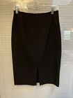 SAG Harbor Womens Black Lined Pencil Skirt Size 12 100% Wool 28 in Long EUC