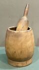 Large Antique 19th C. Primitive Hand Turned Wood Apothecary Mortar And Pestle